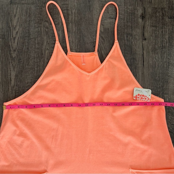 Free People FP Movement Hot Shot Onesie Large Pastel Peach Oversized Romper - Picture 10 of 14